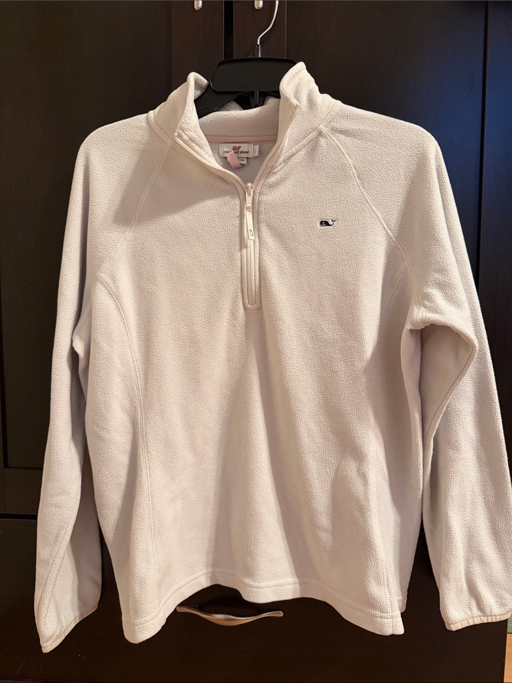 VINEYARD VINES women’s Cream Half-Zip Fleece Pullover